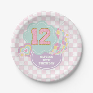 Assiettes En Carton Varsity pastel rapace patch 12ème anniversaire