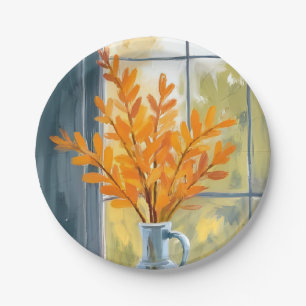 Assiettes En Carton Vase de fleurs d'automne aquarelle