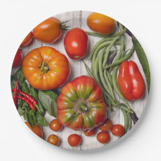 Assiettes En Carton Vegetable and Herb Harvest