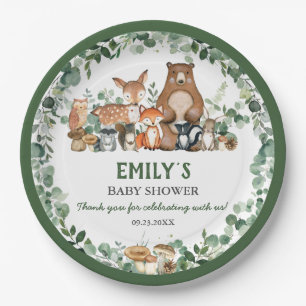 Assiettes En Carton Végétal Bois Animaux Baby shower Anniversaire P