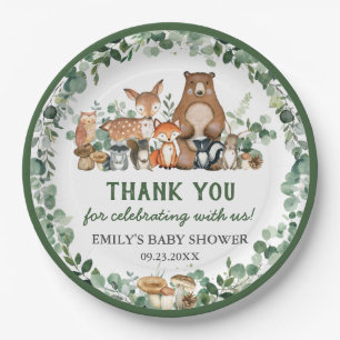 Assiettes En Carton Végétation Bois Animaux Baby shower Anniversaire
