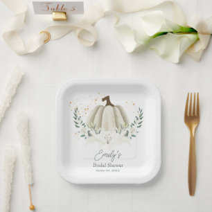 Assiettes En Carton Végétation d'automne Fête des mariées
