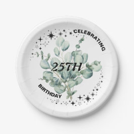 Assiettes En Carton Végétation Floral Sky Star Anniversaire Célébratio