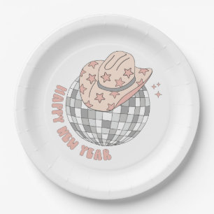 Assiettes En Carton Veille du Nouvel An 2023 Cowboy Disco Rétro