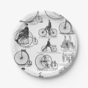 Assiettes En Carton Vélo à grande roue Penny Farthing
