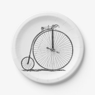 Assiettes En Carton Vélo à grande roue Penny Farthing