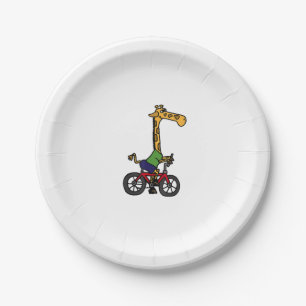 Assiettes En Carton Vélo cool Giraffe équitation