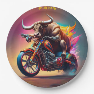 Assiettes En Carton Vélo d'équitation Imaginaire mignon