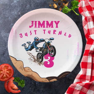 Assiettes En Carton Vélo Kid Dirt Stunt Vélo Plaques de papier d'anniv