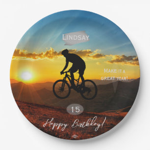Assiettes En Carton Vélo Rider Birthday Party Plate HAMbyWG