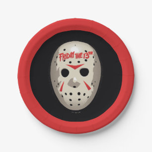 Assiettes En Carton Vendredi 13 Graphique de masque de hockey