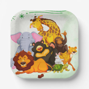 Assiettes En Carton Venez Rejoindre Le Pack Safari Animal Party