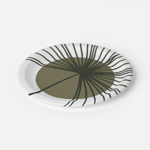Assiettes En Carton Ventilateur botanique vert de mousse Élégant maria