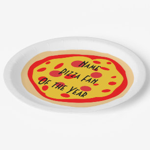 Assiettes En Carton Ventilateur de pizza personnalisée de l'année Plaq