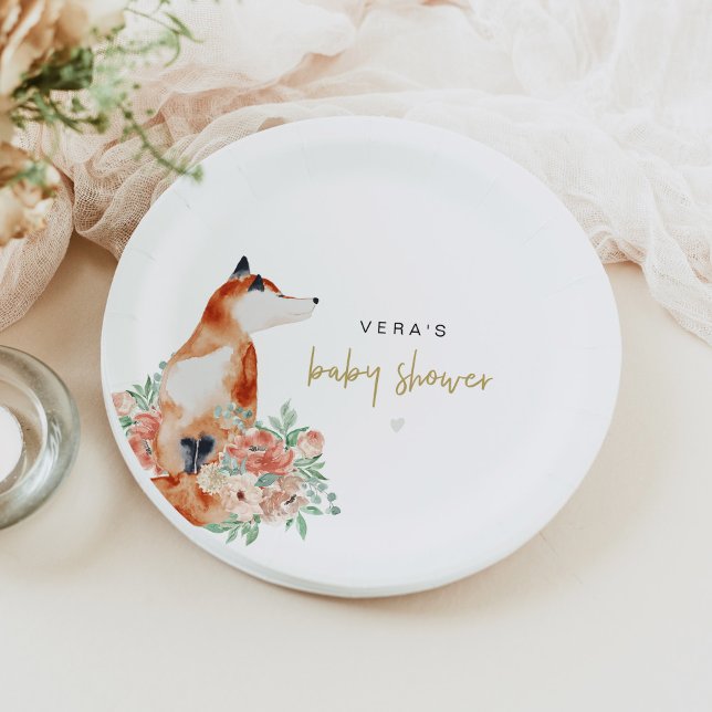 Assiettes En Carton VERA Eucalyptus Verdure & Terracotta Renard Floral (Créateur téléchargé)