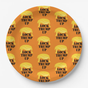 Assiettes En Carton Verrouiller le Motif Trump vers le haut