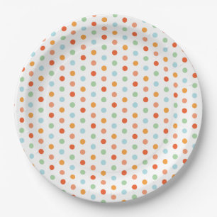 Assiettes En Carton Vers le haut du motif de point coordonné haut et
