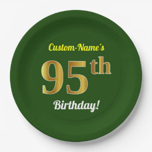 Assiettes En Carton Vert, anniversaire d'or de Faux