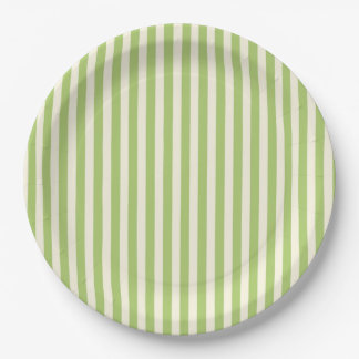 Assiettes En Carton Vert clair rayé à petits carreaux vintage Fermette