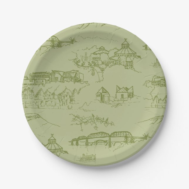 Assiettes En Carton Vert de Chattanooga Toile (Devant)