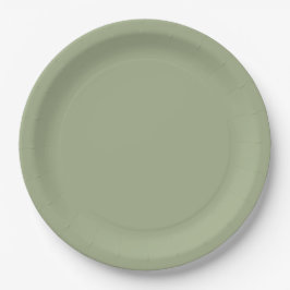 Assiettes En Carton Vert sage