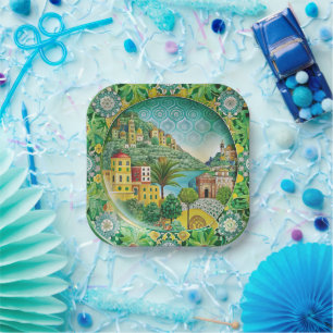 Assiettes En Carton Vert sicilien : Plaque de papier de mélamine