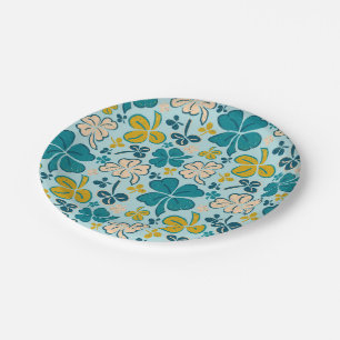 Assiettes En Carton Verte Lucky Shamrock Clover Saint Patrick`s Day