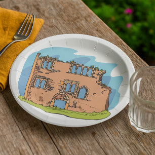 Assiettes En Carton Vestiges de Maison Bâtiment qui s'effondre Assiett
