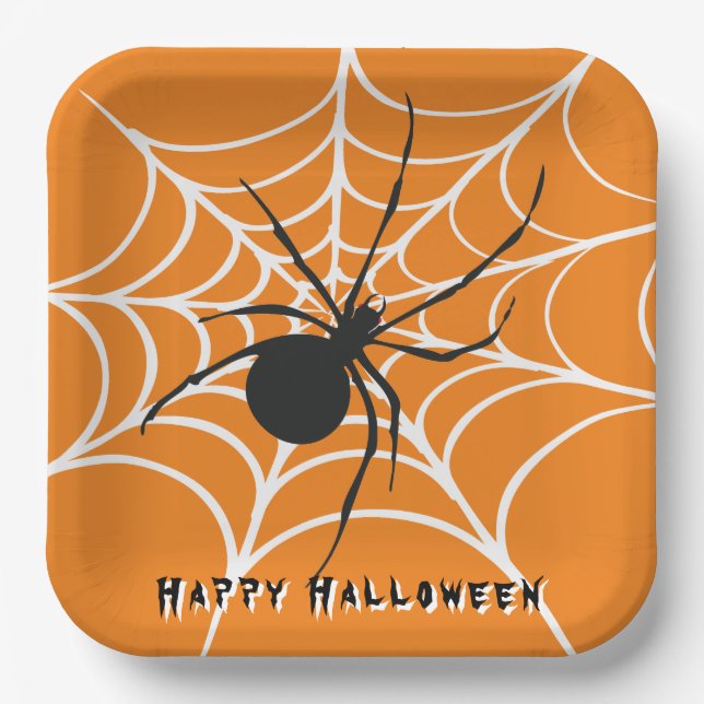 Assiettes En Carton Veuve noire sur Spider Web (Recto)