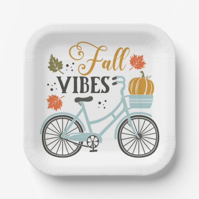 Assiettes En Carton Vibes Automatiques À Vélo (Recto)