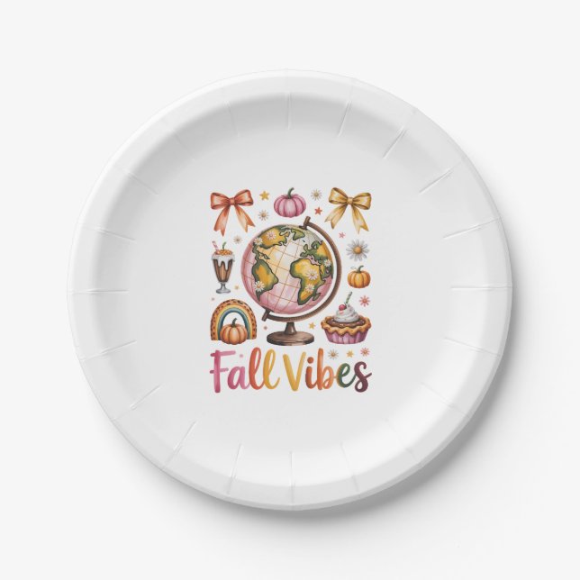Assiettes En Carton Vibes d'automne (Devant)