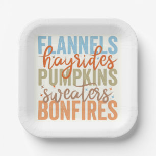 Assiettes En Carton Vibes d'automne amusantes