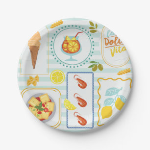 Assiettes En Carton Vibes d'été méditerranéen