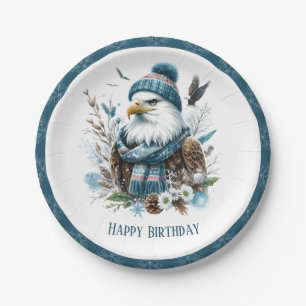 Assiettes En Carton Vibes d'hiver Aigle chauve - Anniversaire