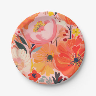 Assiettes En Carton Vibrant Garden Party