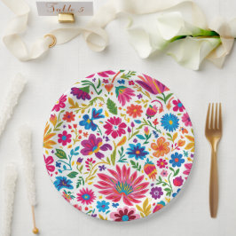 Assiettes En Carton Vibrant mexicain Floral Fiesta Mariage