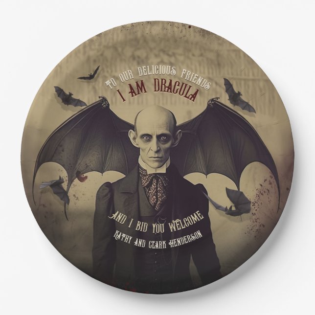 Assiettes En Carton Victorian Dracula Gothique Horror Party (Devant)