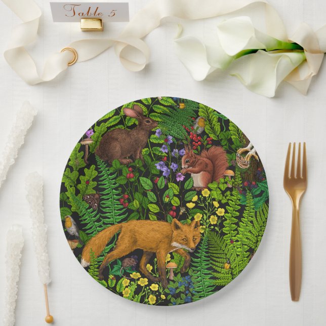 Assiettes En Carton Vie forestière (Mariage)