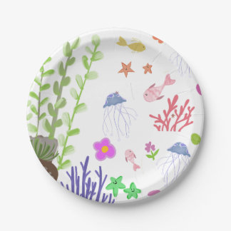Assiettes En Carton vie marine