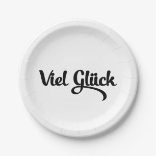 Assiettes En Carton Viel Glück Bonne chance Langue Allemande