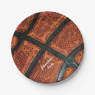 Assiettes En Carton Vieux rétro motif de basket-ball avec le nom