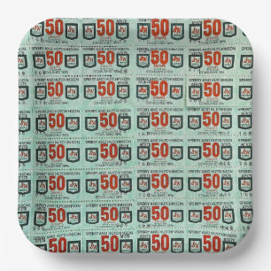 Assiettes En Carton Vieux timbres verts