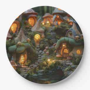 Assiettes En Carton Village de Gnome