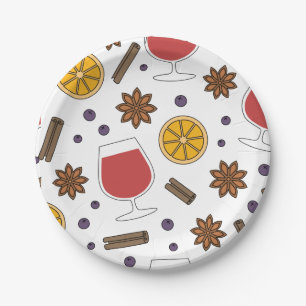 Assiettes En Carton Vin chaud de Noël aux épices