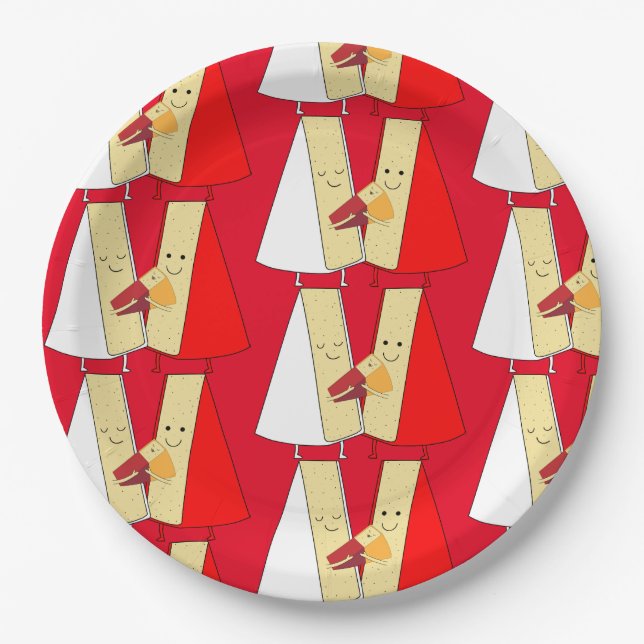 Assiettes En Carton Vin Et Fromage Invitation (Devant)