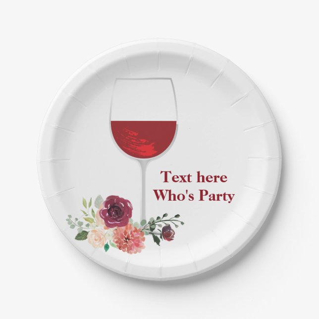 Assiettes En Carton vin rouge, élégant, vin, Plaque de papier (Devant)