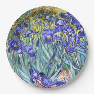 Assiettes En Carton Vincent Van Gogh Irises Floral Vintage Fine Art