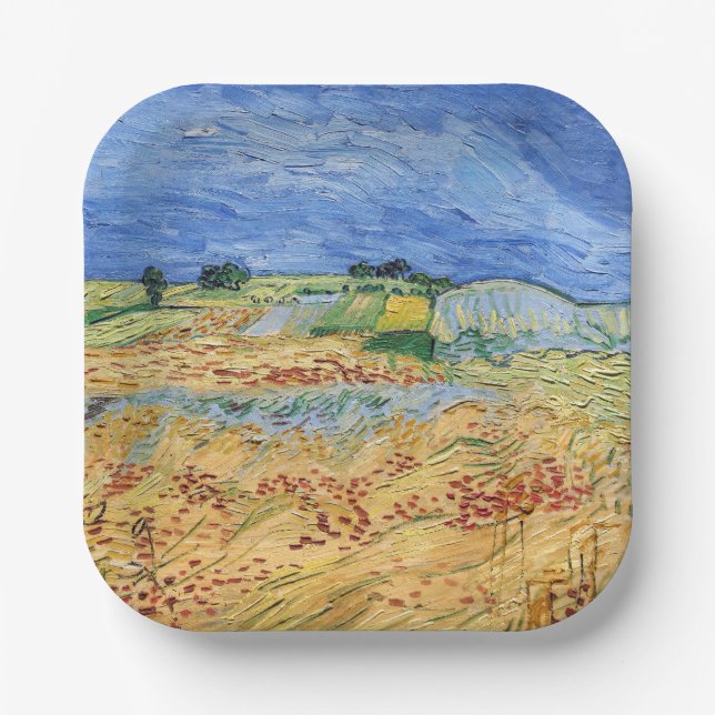 Assiettes En Carton Vincent van Gogh - Les champs / Plaine à Auvers (Recto)