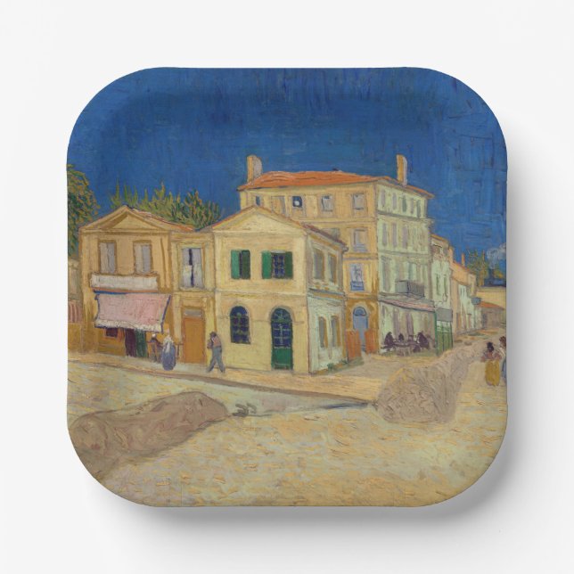 Assiettes En Carton Vincent van Gogh - Maison Jaune / Rue (Recto)