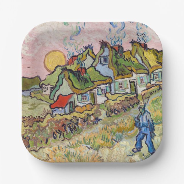 Assiettes En Carton Vincent van Gogh - Maisons et figure (Recto)
